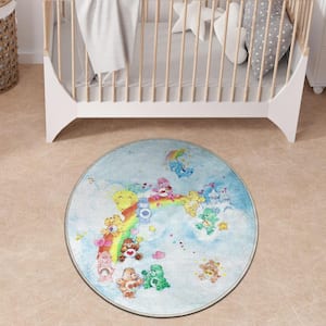 Care Bears Castle In The Sky Blue 3 ft. 3 in. Round Area Rug
