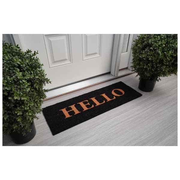 Block Hello Doormat Black/Natural 12" x 24"