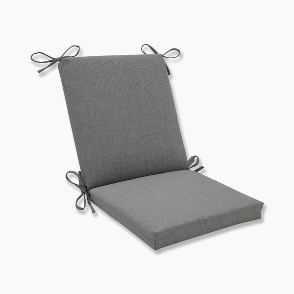 Pillow Perfect Solid Outdoor/Indoor 18 in W x 3 in H Deep Seat, 1-Piece Chair Cushion and Square Corners in Grey Rave