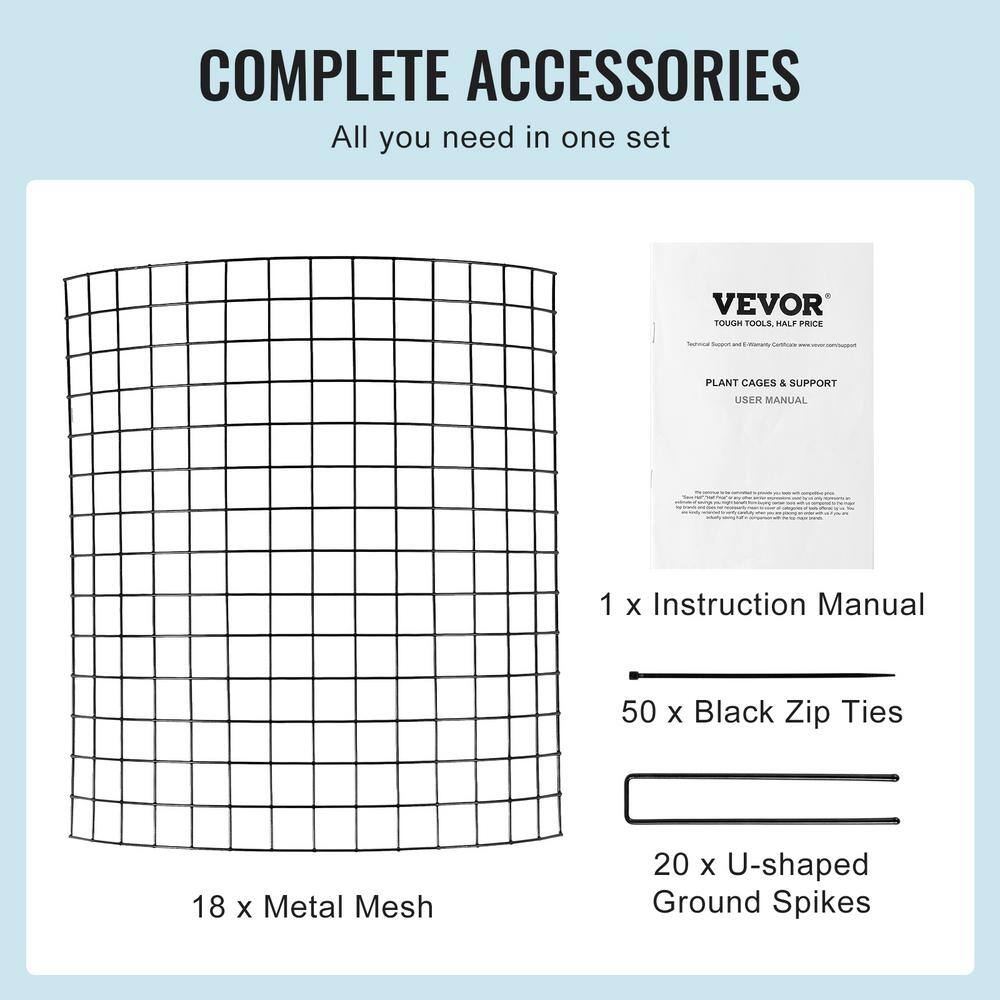 Black Metal Mesh Plant Protector Cage Set