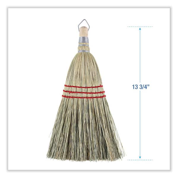 Rocky Mountain Goods Whisk Broom 12 - Heavy Duty Natural Corn Straw with Reinforced Nylon Stitching - Small Whisk for Car, Outdoor, Camping