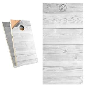 White Wood Cornhole Board Wrap Set