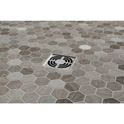 Limestone Gray Honed 11.73 in. x 12.01 in. x 10mm Limestone Mesh-Mounted Mosaic Tile (0.98 sq. ft.)