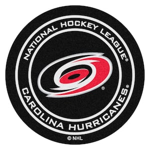 Carolina Hurricanes Black 27 in. Round Hockey Puck Mat