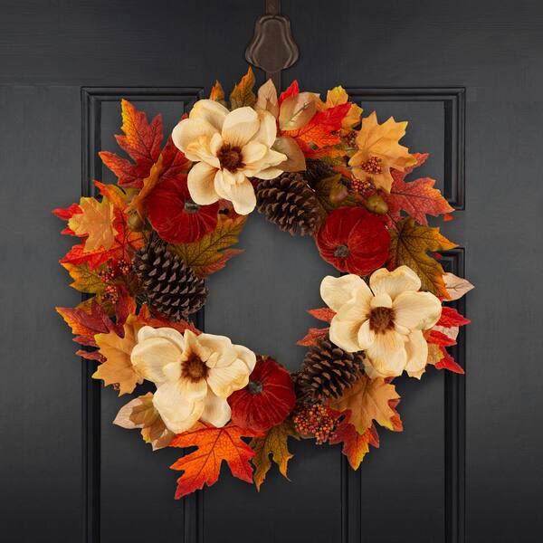 Comprar Fall Wreaths for Front Door 24'' Autumn Velvet Pumpkin