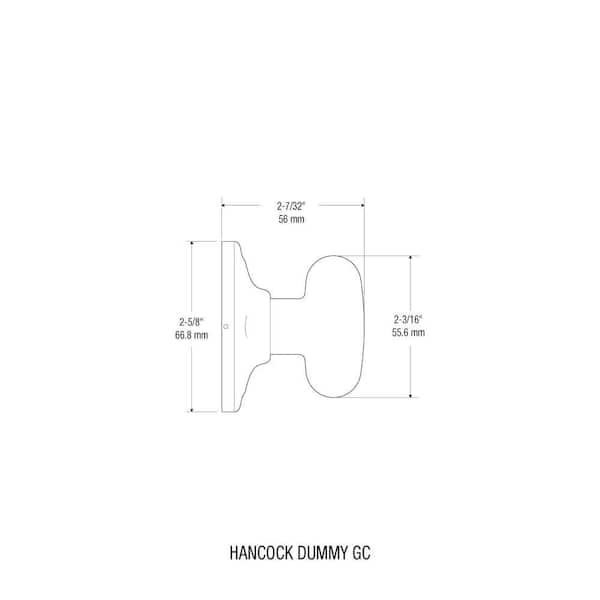 Hancock Satin Nickel Half-Dummy Door Knob Featuring Microban Antimicrobial Technology