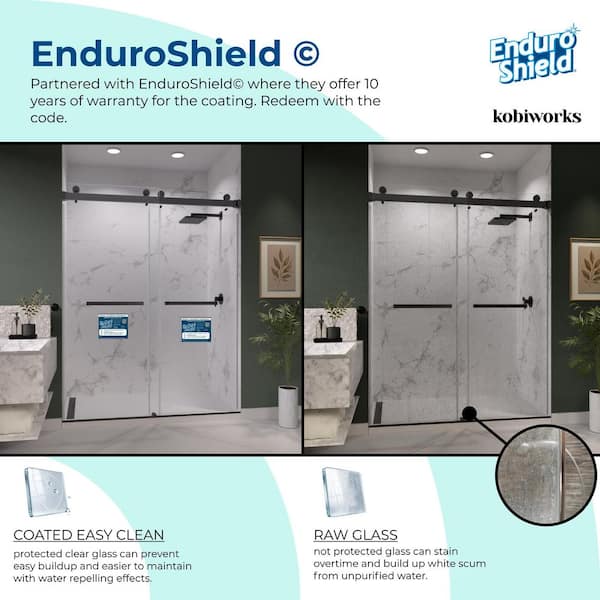 Kobiworks Catalyst 72 in. W x 76 in. H Double Sliding Frameless