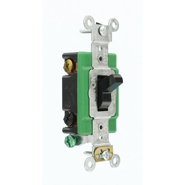30 Amp Industrial Grade Heavy Duty Double-Pole Toggle Switch, Black 3032-2E