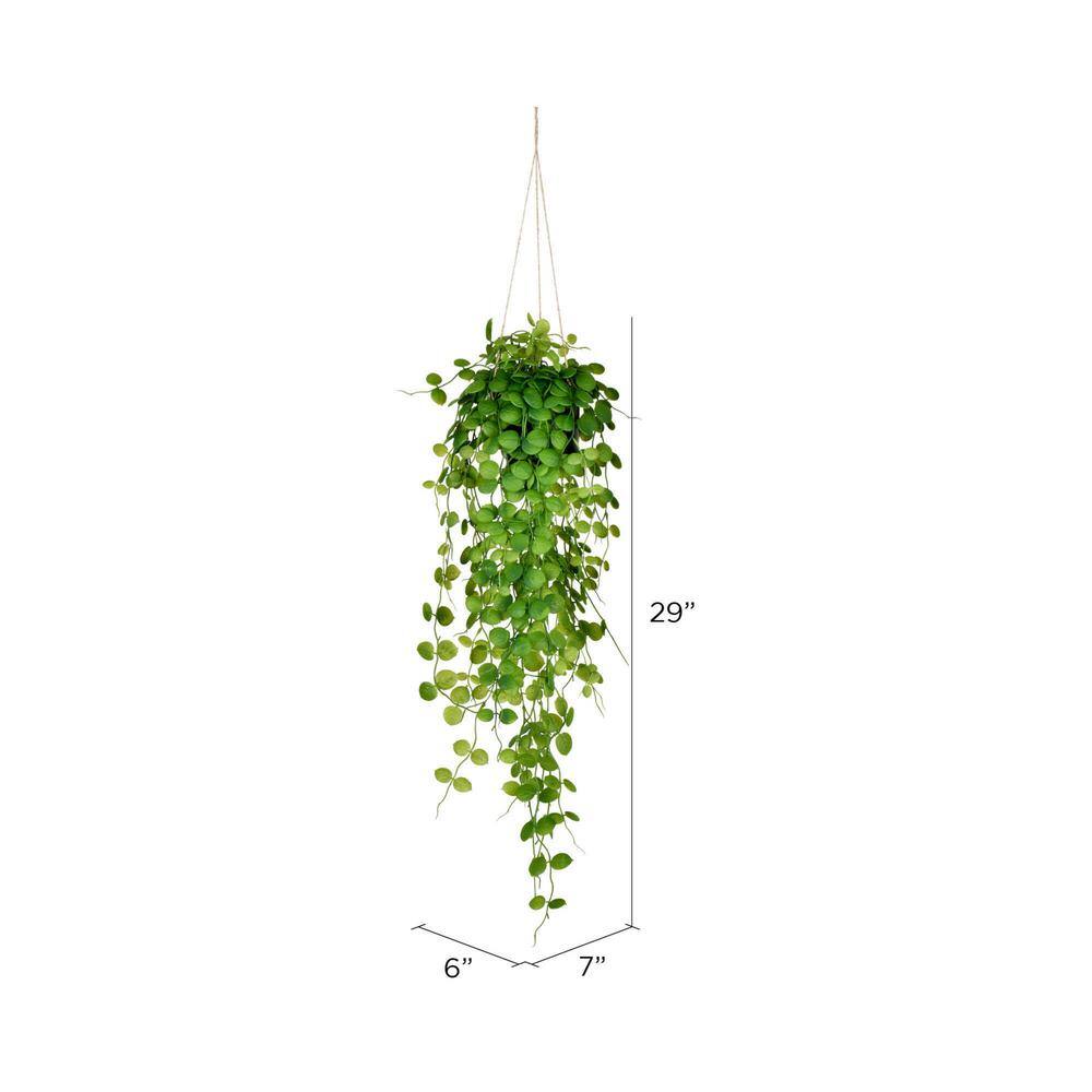 29" Green Artificial Mini Leaf Ivy in Hanging Pot