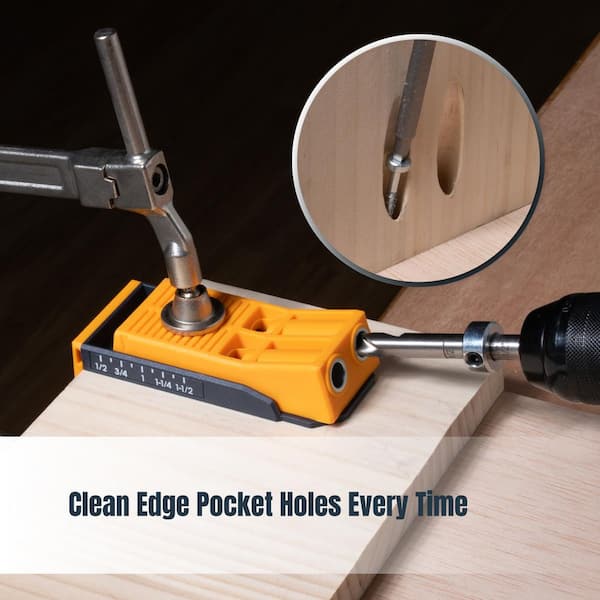 Twin Pocket Hole Jig Kit w/ Drill Bit, Driver Bit, Hex Key, Stop Collar & 200 PK Pocket Hole Screws, 1 in. Coarse Thread