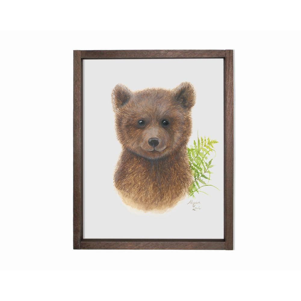 Woodland Littles 2 Bear Farmhouse Decorative Sign 11 in. x 14 in., Brown