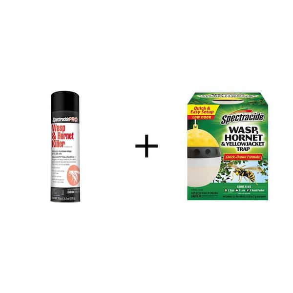 PRO 18 oz. Wasp and Hornet Killer Aerosol and Wasp, Hornet, Yellow Jacket Insect Trap (1-Count) Combo