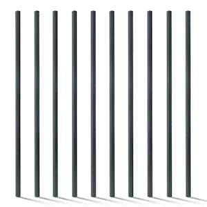 2 in. x 2 in. x 8 ft. Steel Flat Top Blank Metal Fence Post with Post Cap (10 pack)