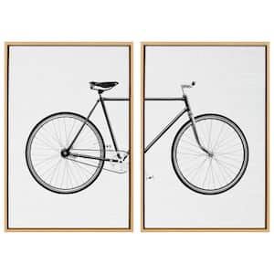 Sylvie "Bicycle Canvas" by Simon Te of Tai Prints Framed Canvas Wall Art Set 33 in. x 23 in.