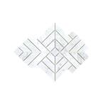 Wetherly White 9.5 in. x 9.5 in. Geometric Polished Marble Wall and Floor Mosaic Tile (0.568 sq. ft./Each)