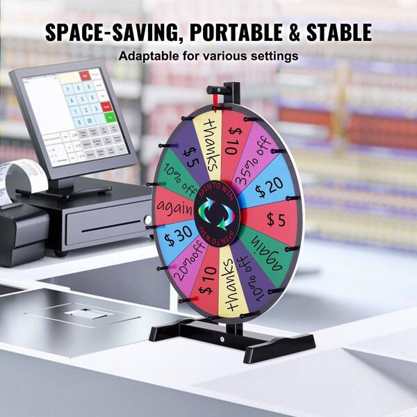 SKYSHALO 18 in. Spinning Prize Wheel, Heavy Duty Roulette