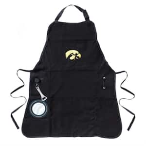 University of Iowa NCAA 24 in. x 31 in. Cotton Canvas 5-Pocket Grilling Apron with Bottle Holder