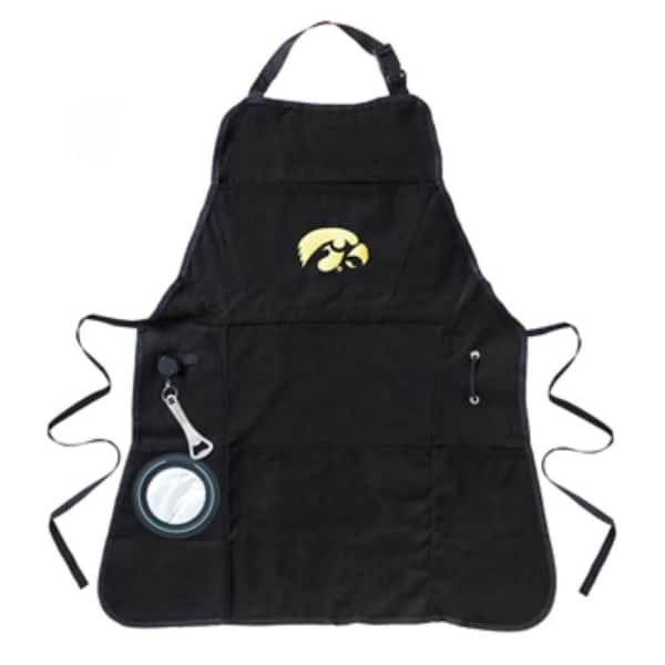 Team Sports America University of Iowa NCAA 24 in. x 31 in. Cotton Canvas 5-Pocket Grilling Apron with Bottle Holder