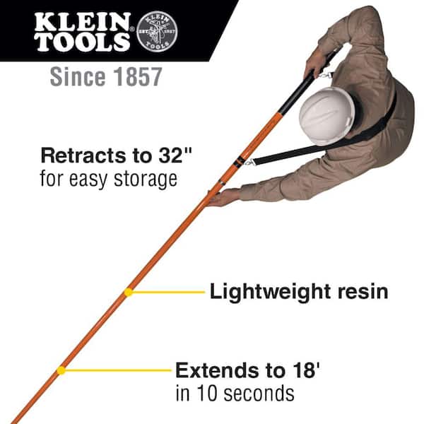 Klein Tools Wire Spanner Plus 18 ft. Telescopic Pole SRS56036 - The Home  Depot