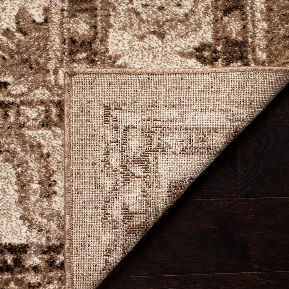 Taupe High Pile Synthetic Safavid Style Area Rug