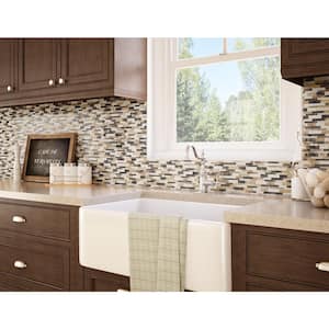 Amber Brown 4 in. x 4 in. Stone Self-Adhesive Wall Mosaic Tile Sample (0.11 sq. ft./Each)