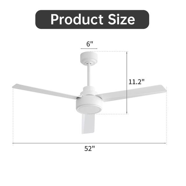 Keazile 52 in. Modern Indoor White Ceiling Fan with Remote Keazile 52 in. Modern Indoor White Ceiling Fan with Remote