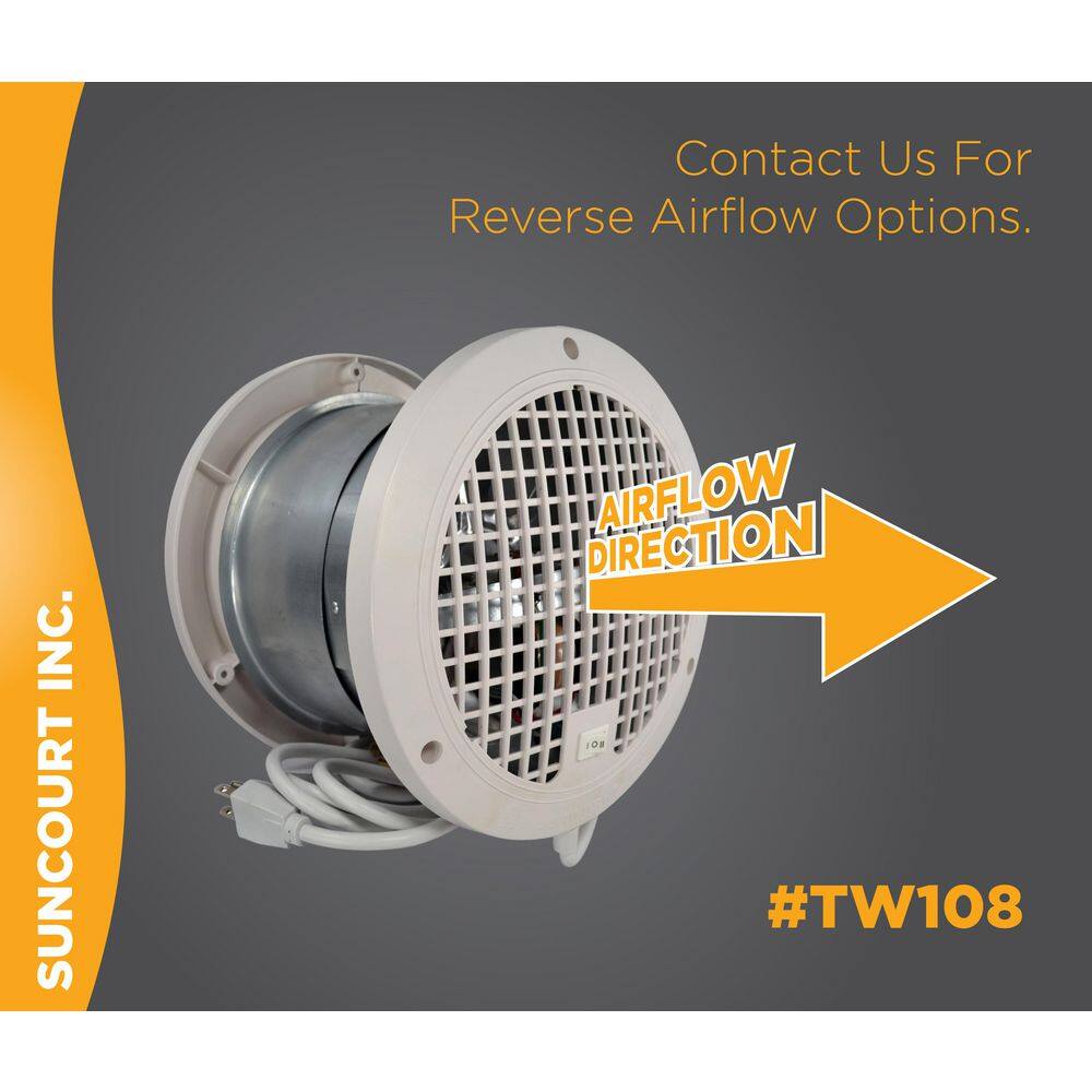 Off-White Wall Mounted Room-to-Room Air Transfer Fan