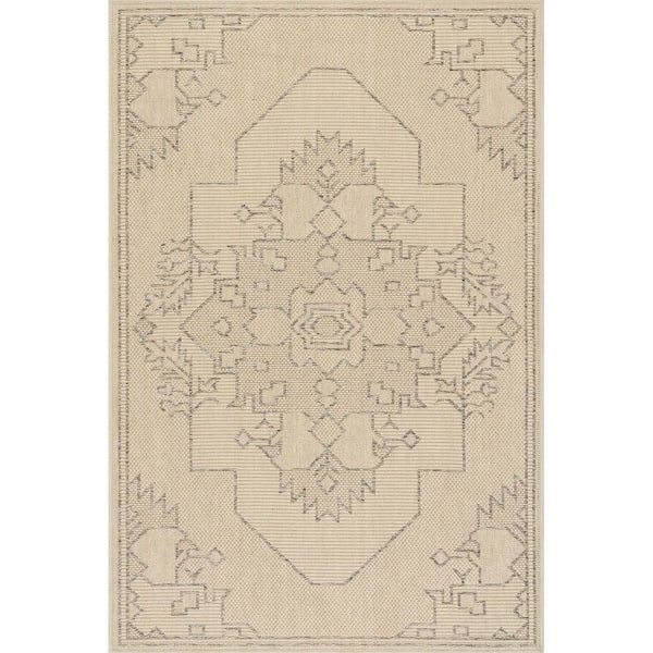 Anivelle Southwestern Vintage and Distressed Area Beige 5 ft. x 8 ft. Indoor Area Rug