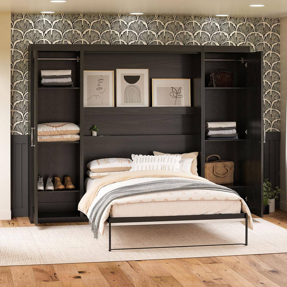 Her Majesty Nightfall Oak, Wood, 23.62in Armoire with Shelves