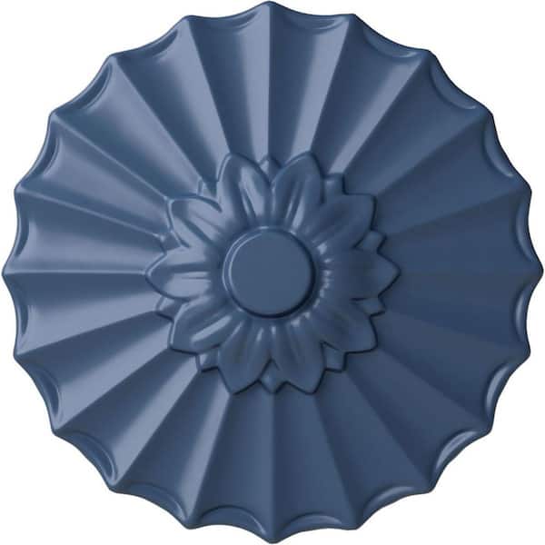 Ekena Millwork 1-3/8" x 9" x 9" Polyurethane Shakuras Ceiling Medallion, Hand-Painted Americana