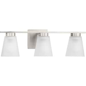 Tanner Collection 22 in. 3-Light Brushed Nickel Transitional Vanity Light