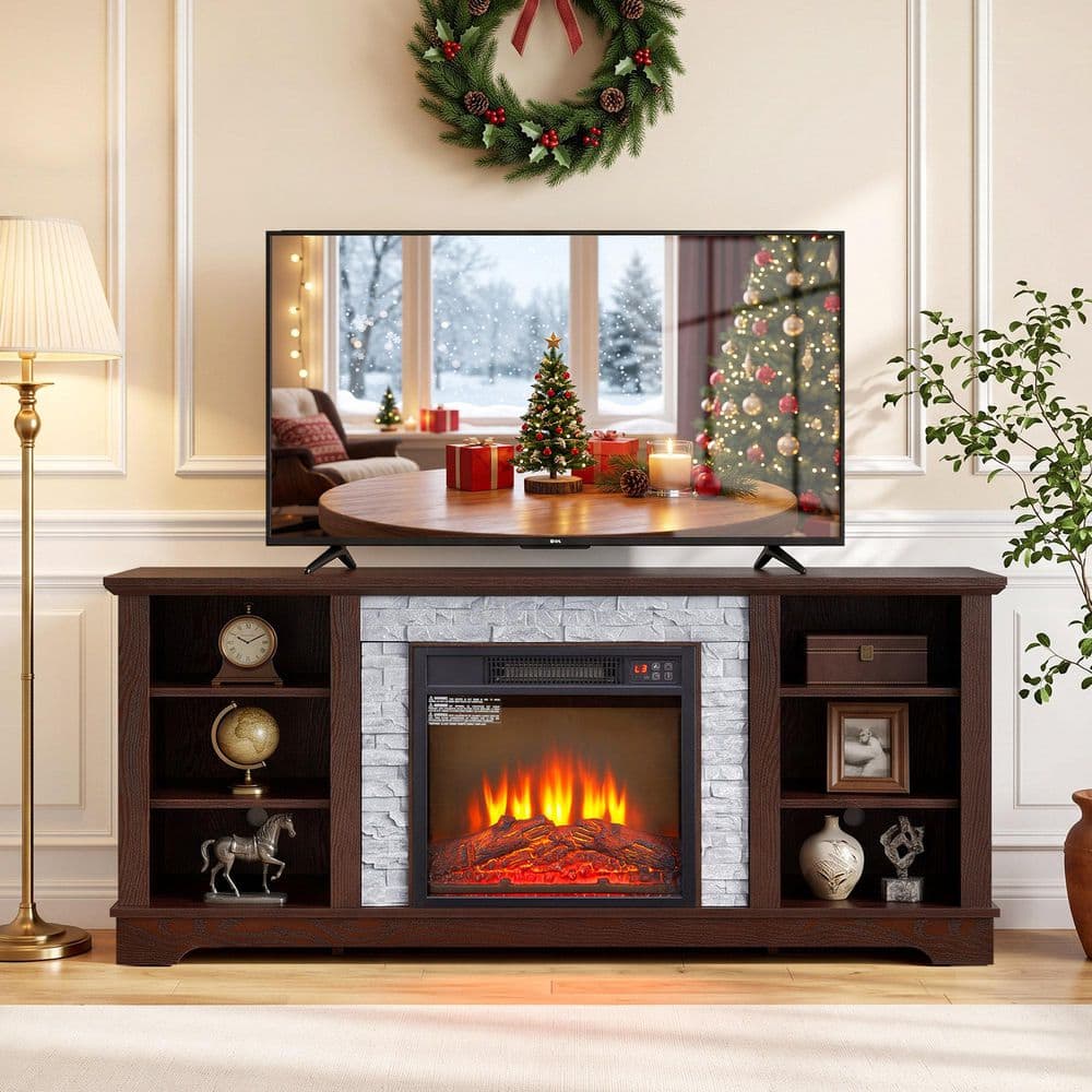 ToolCat 58.31 in. Freestanding TV Stand with 18 in. Electric
