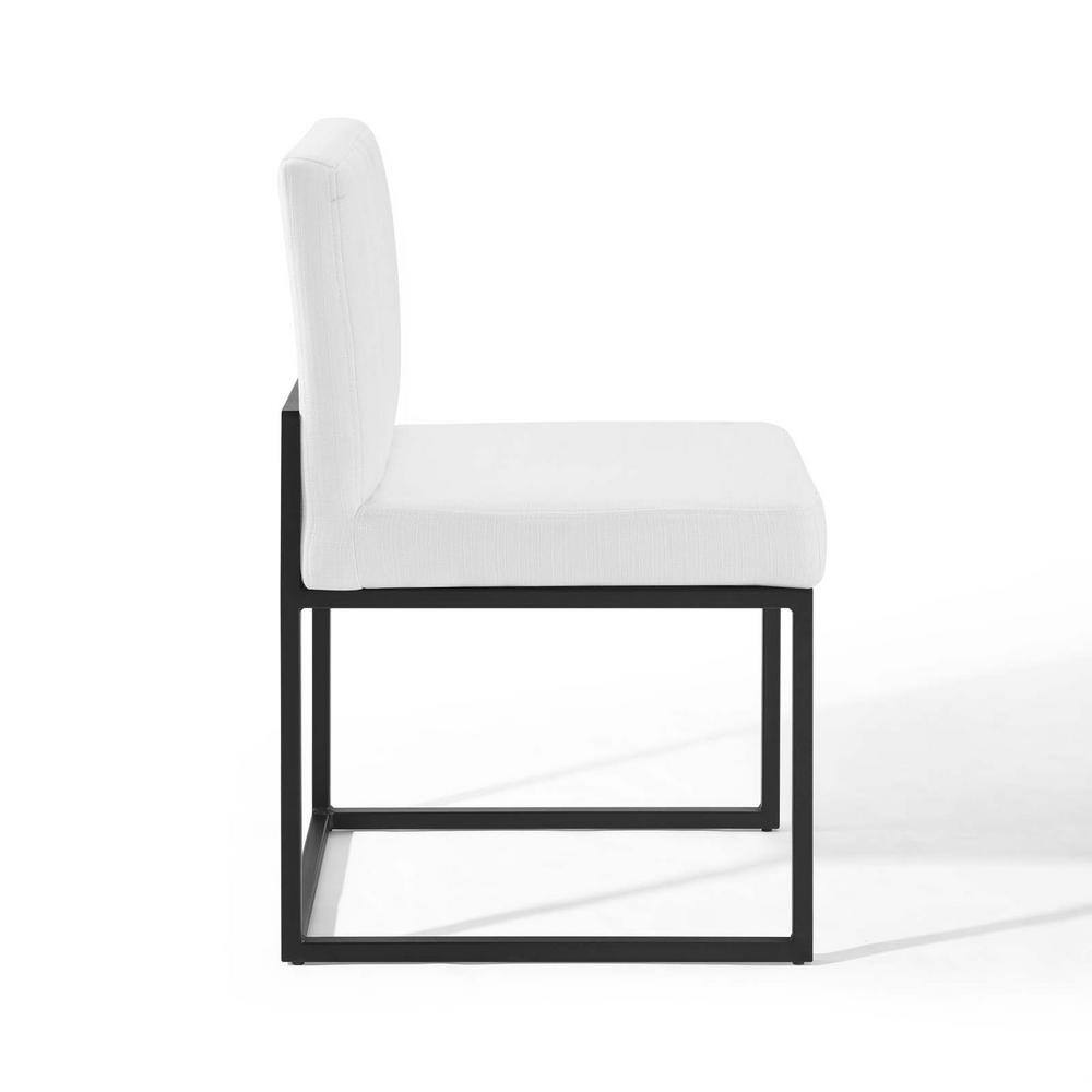 Black and White Channel Tufted Upholstered Dining Chair