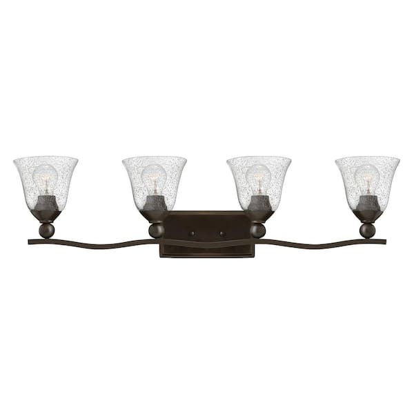 HINKLEY Bolla 35.75 in. 4 Light Olde Bronze With Clear Seedy Glass Vanity Light