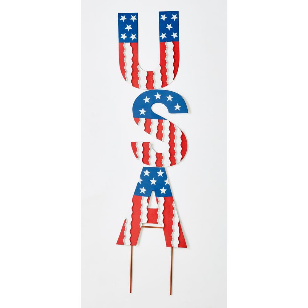 36 in Metal July 4th Independence Day USA Garden Stake