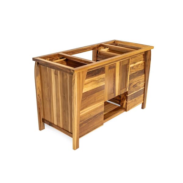 EcoDecors Significado 36 in. L Teak Vanity Cabinet Only in Natural Teak  ST-BT-36-1 - The Home Depot