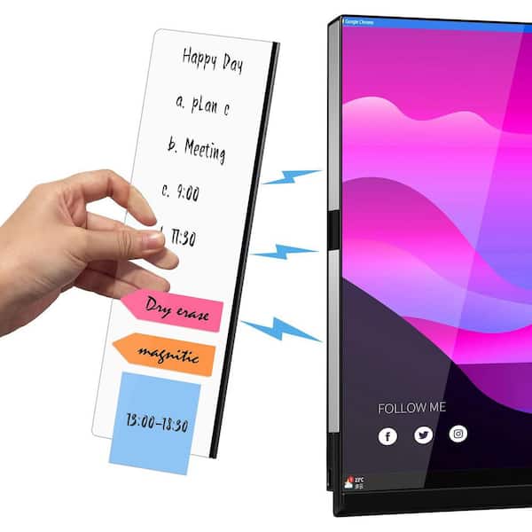 OBJLGEV Magnetic Acrylic Memo Board for Computer Monitors Clear Office Desk Accessory Sticky Note Holder Home Office Memo Holder