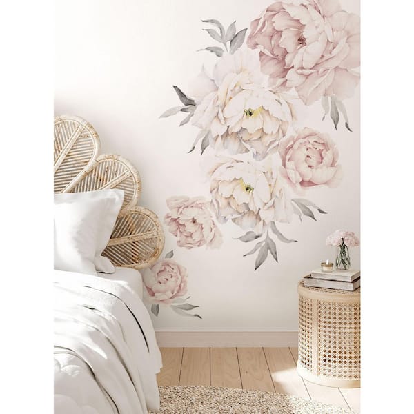 Floral Wall Decals For Kids Room, Flower Stickers, Peony Print