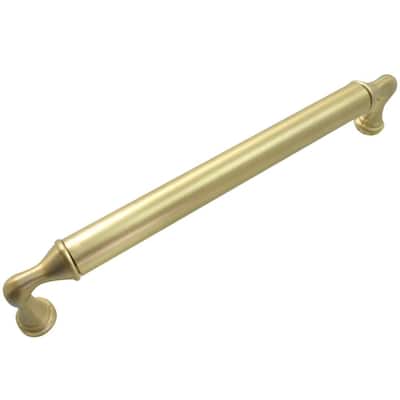Kensington 7.56 in. (192 mm) Satin Brass Center-to-Center Classic Dual Mount Drawer Pull