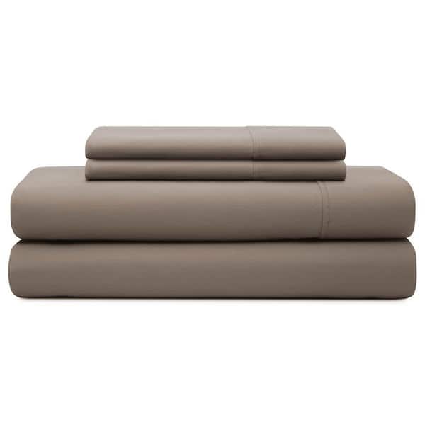 Brookside 4-Piece Sandstone Solid 600 Thread Count Cotton Blend California King Sheet Set