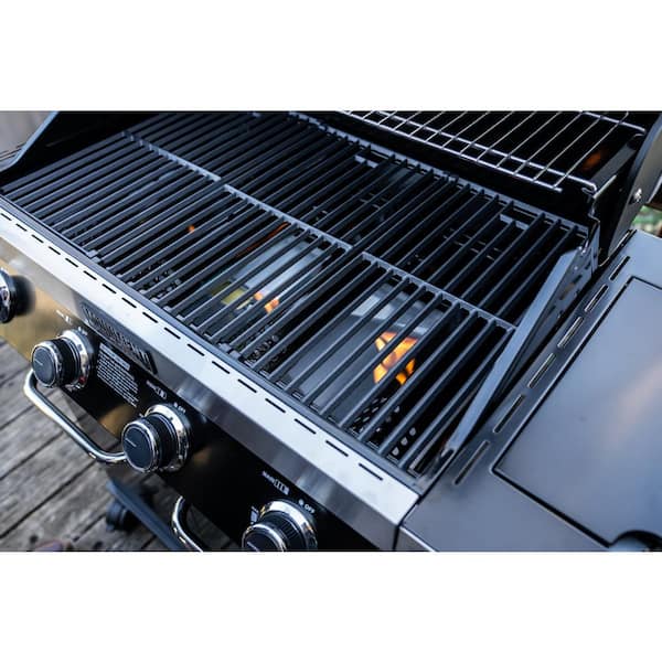 Monument Grills 4-Burner Propane Gas Grill in Stainless Steel with LED  Controls and Side Burner 25392 - The Home Depot