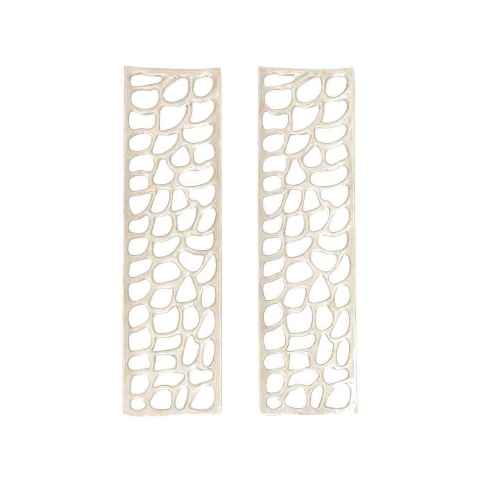 Silver Aluminum Abstract Cutout Wall Sculpture Set