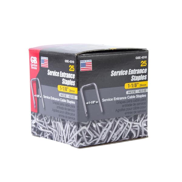 Gardner Bender Graphite Metallic Steel Staples for 12/3 and 10/3  Non-Metallic Cables (100-Pack) MS-175 - The Home Depot
