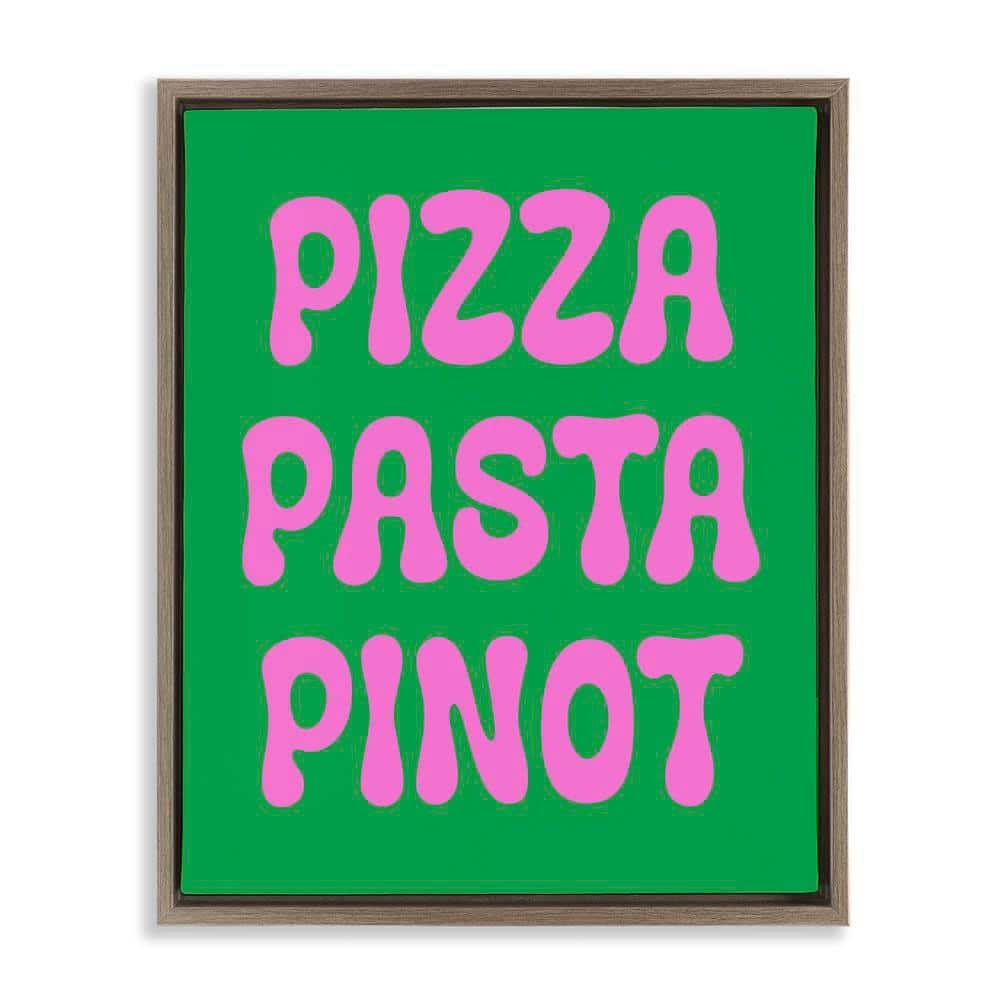 UPC 199235409679 product image for Pizza Pasta Pinot by House of Lulu Brown Floater Frame Food Graphic Art Print 21 | upcitemdb.com