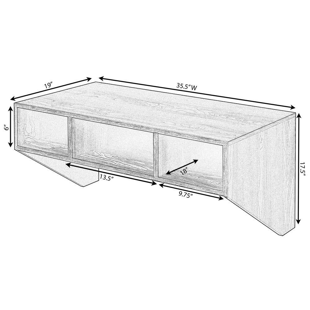 Sleek White Wall-Mounted Computer Desk with Storage Compartments