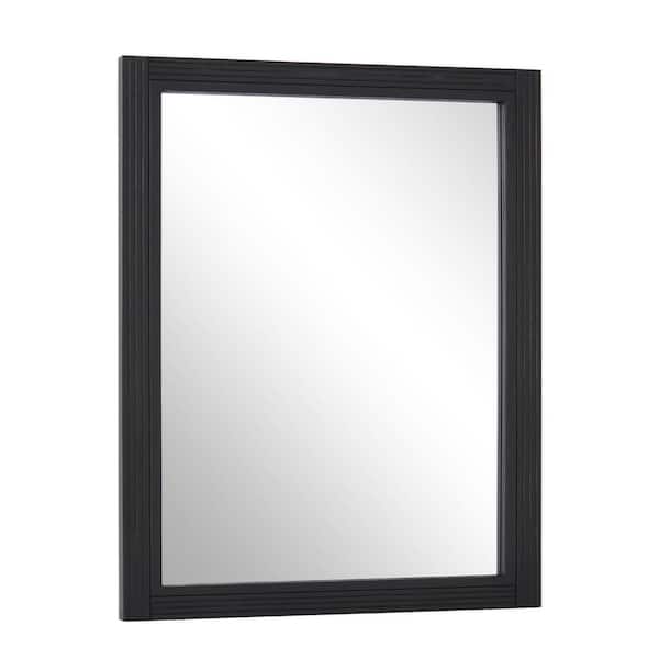 24 in. W x 36 in. H Rectangular Classic Black Wooden Framed Bathroom Vanity Mirror Wall Mirror