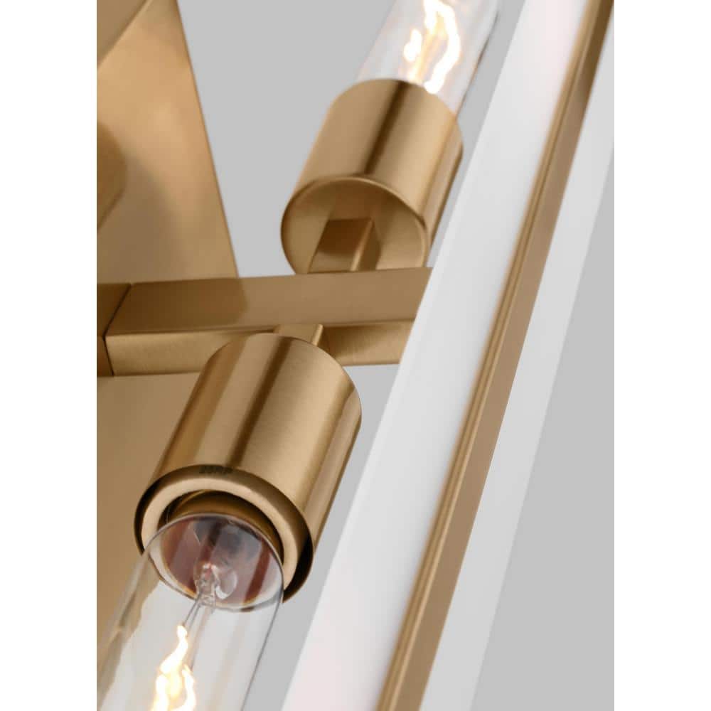 Satin Brass and Glass 24" Modern Bathroom Vanity Light