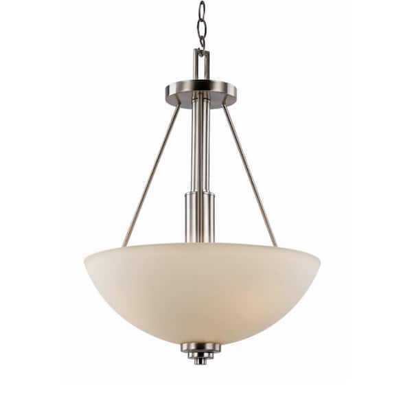 Bel Air Lighting Mod Pod 15.75 in. 3-Light Brushed Nickel Hanging ...