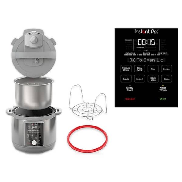 Instant Pot Silver 8 qt. Stainless Steel Duo Plus Multi-Use Electric Pressure  Cooker with Whisper-Quiet Steam Release, V4 113-0058-01 - The Home Depot