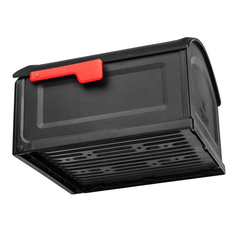 Extra Large Black Plastic Post Mount Mailbox